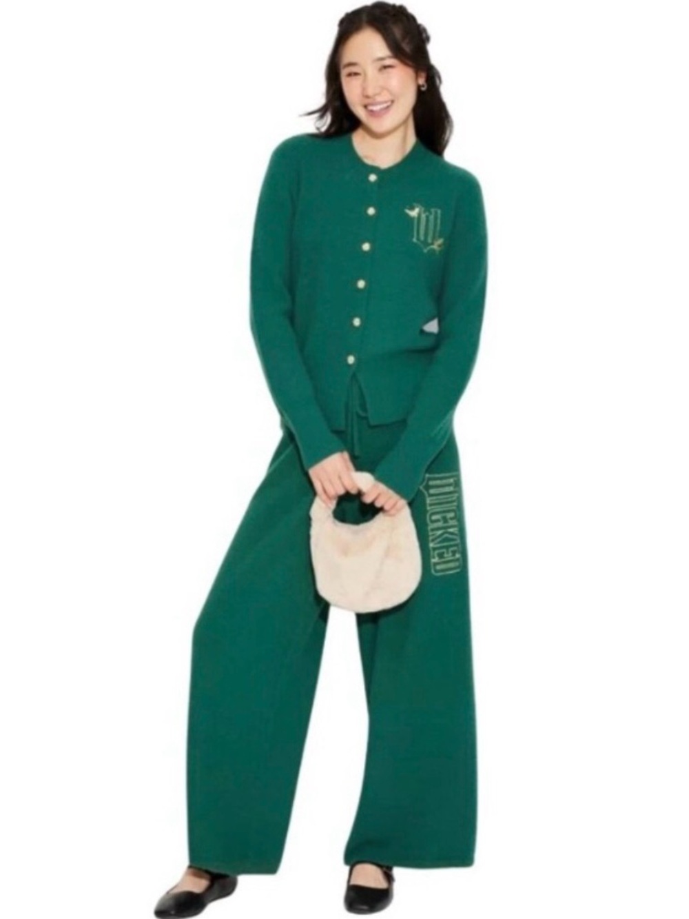 Wicked Graphic Cardigan Ariana Grande Paul Tazewell x Target Green Gold Size XS - Picture 12 of 12
